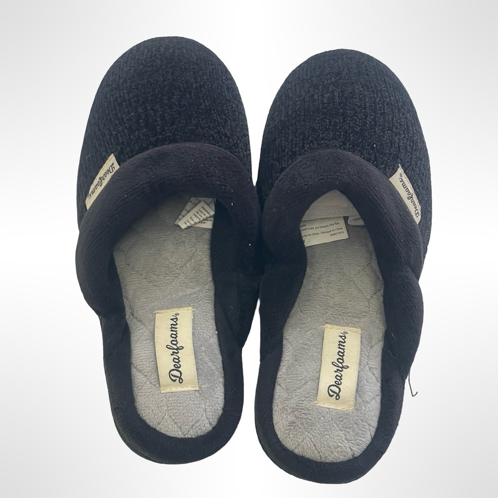 Black Dearfoams Comfy Slippers size 5.5 - Picture 4 of 5